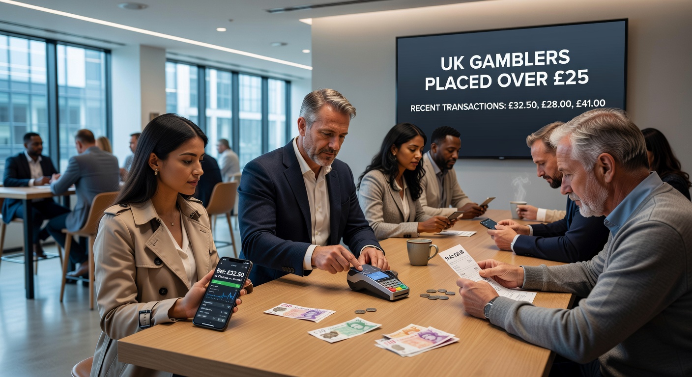 Graph charting rising online slots wagers in the UK from 2024 to 2025, with stake limit timeline overlaid, showing continued growth trend