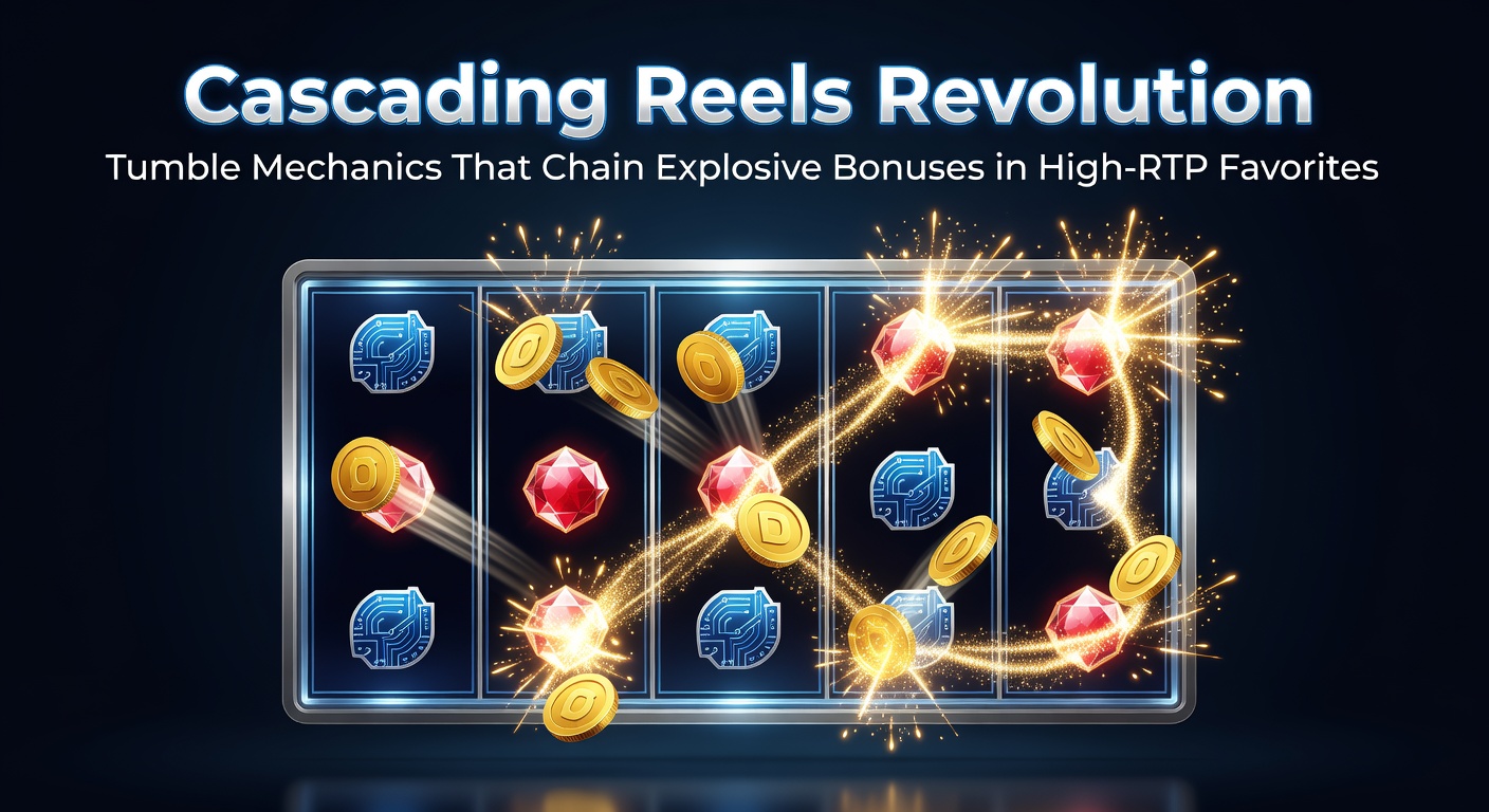 Vibrant slot reels cascading with exploding symbols and multiplying wins in a high-energy game interface
