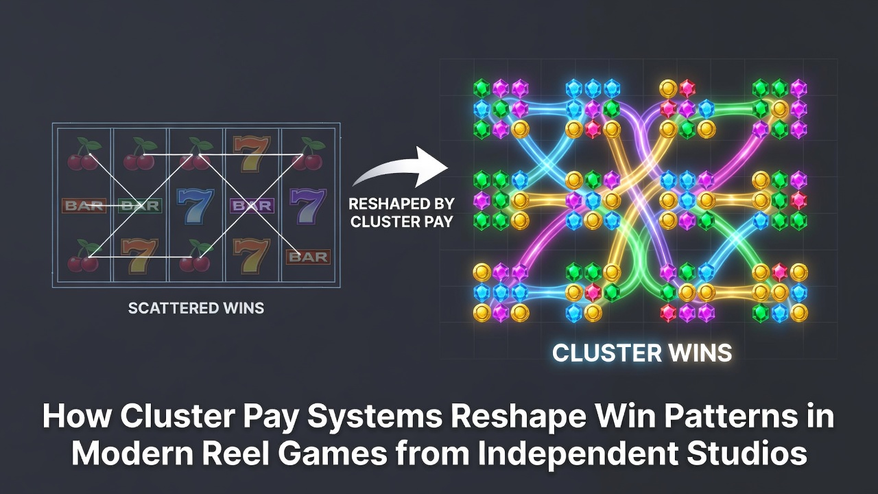 Cluster pay systems displayed across multiple reel configurations in modern slot games
