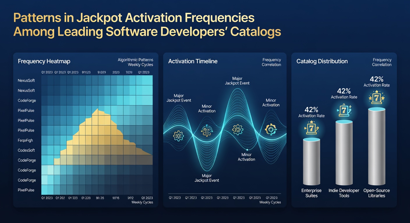 Infographic comparing jackpot activation rates by software developer and game type