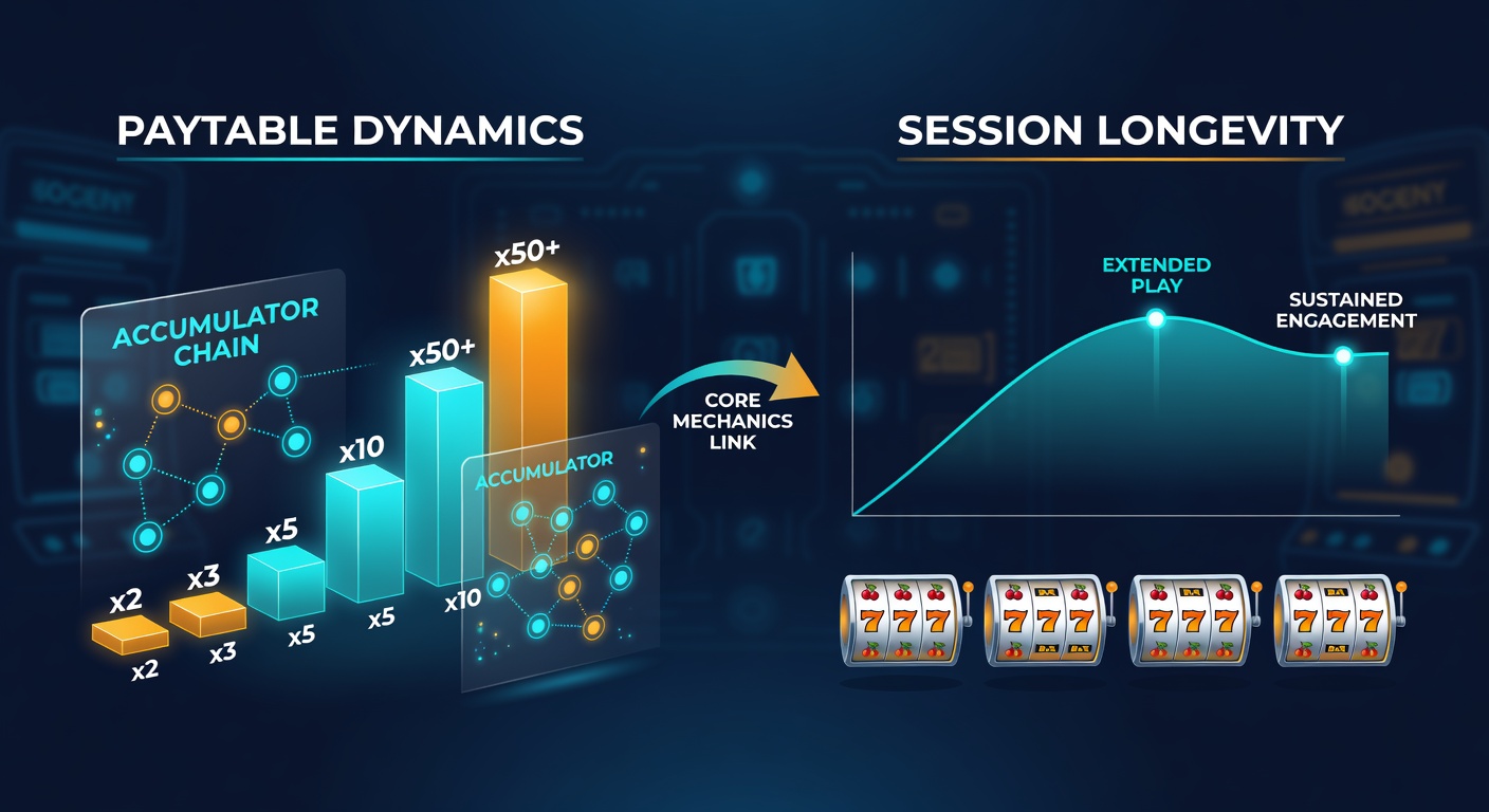 Accumulator slot interface showing dynamic paytable adjustments during gameplay
