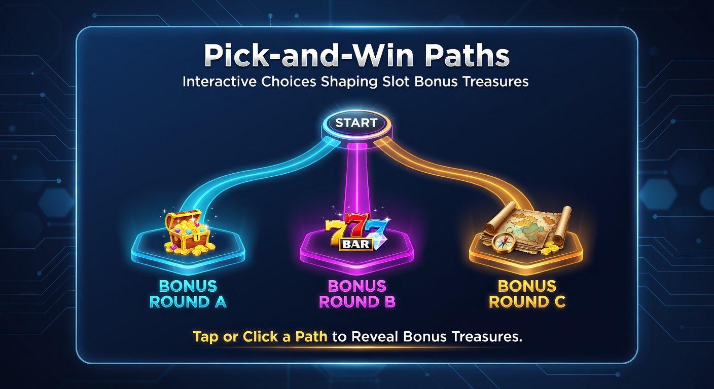 Close-up of slot bonus screen with branching pick paths leading to jackpot symbols and exploding multipliers