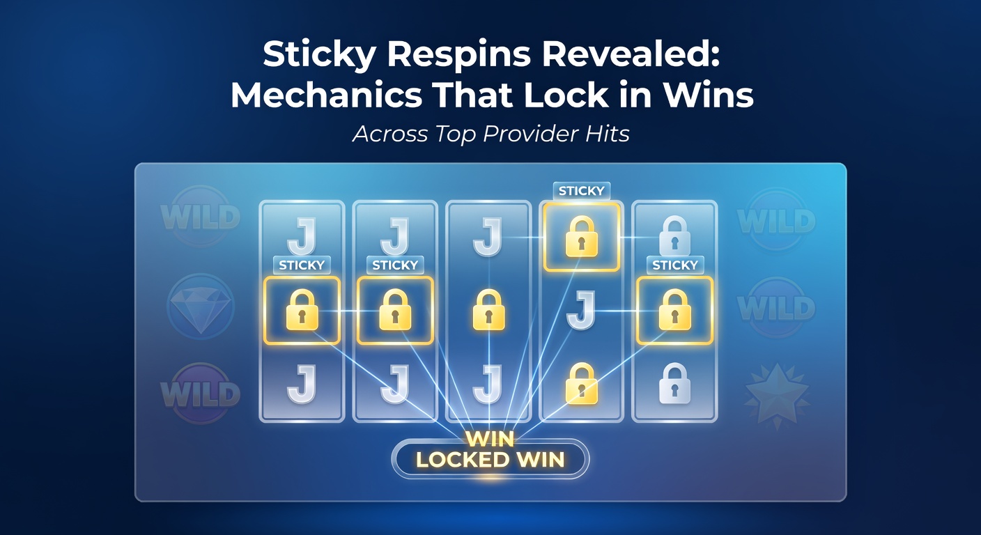 Close-up of a slot bonus round with multiple sticky respin wilds glowing on the reels, coins exploding from chained payouts