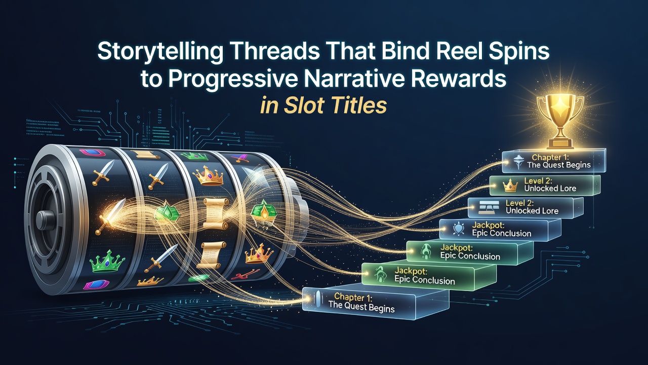 Slot reels displaying narrative elements and story progression icons during gameplay
