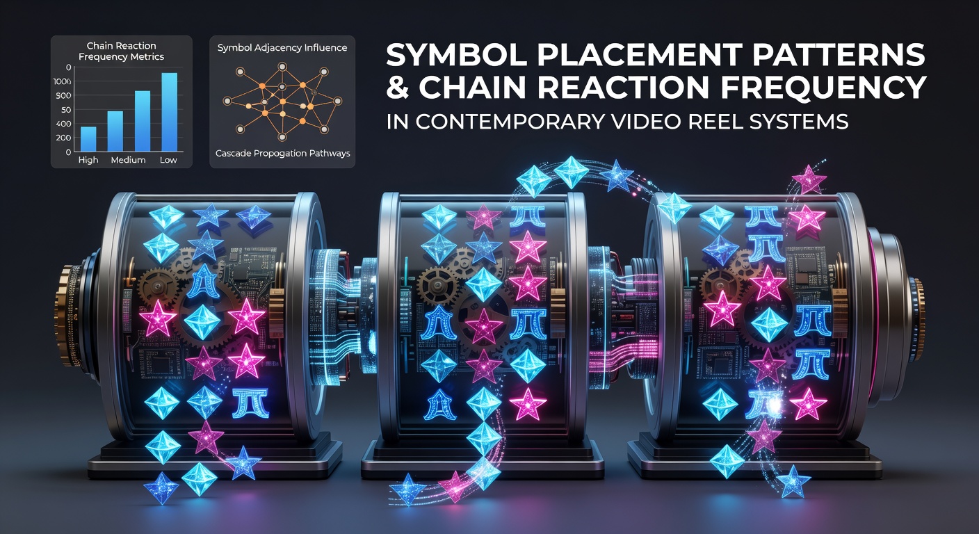 Close-up view of video slot reels showing strategic symbol placements for chain reactions