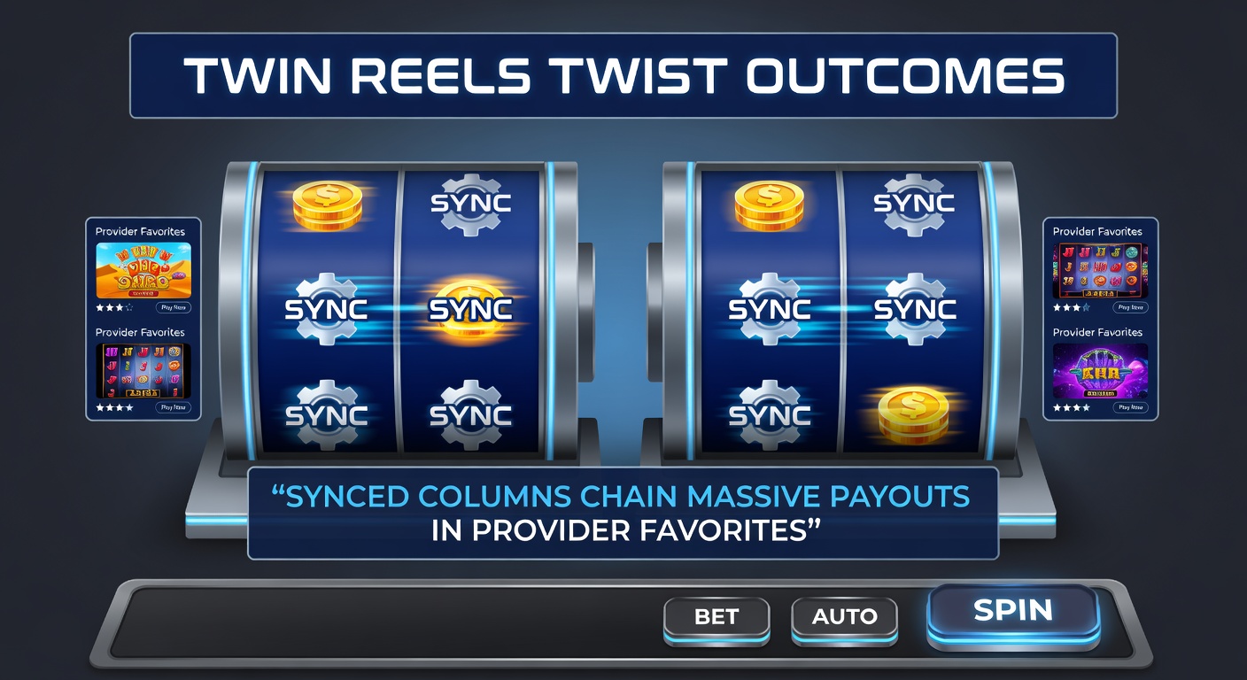 Explosive chain wins from twin reels twist, synced columns filling the screen with matching symbols and cascading payouts in a popular provider slot